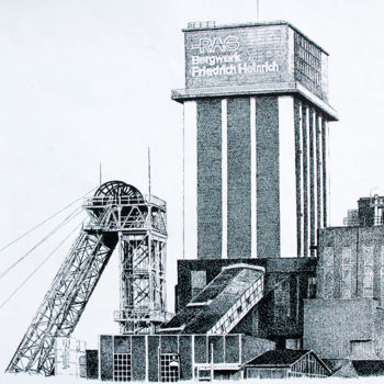 Zeichnungen mit dem Titel "Bergwerk Friedrich…" von Boosartigkeiten Von Hans Boos, Original-Kunstwerk, Tinte
