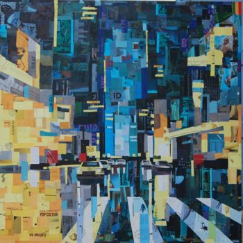 拼贴 标题为“New York illuminé” 由Jacques Lacourrege, 原创艺术品, 丙烯
