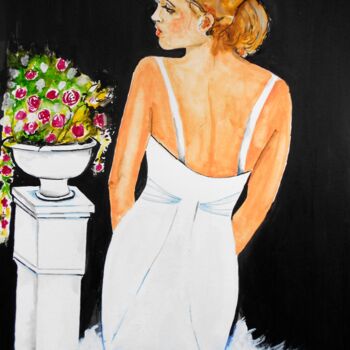 Pintura titulada "die Dame" por Maria Földy, Obra de arte original, Acrílico