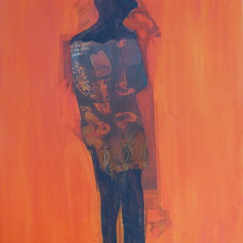 Pintura intitulada "l-inconnu-voit-roug…" por Marie Anne Baron, Obras de arte originais