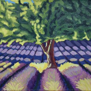 Painting titled "Arbre de Provence" by Christophe Cadiot, Original Artwork, Oil