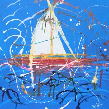Peinture intitulée "Tempête" par Corinne Brossier (Atelier de l'imaginaire), Œuvre d'art originale, Acrylique