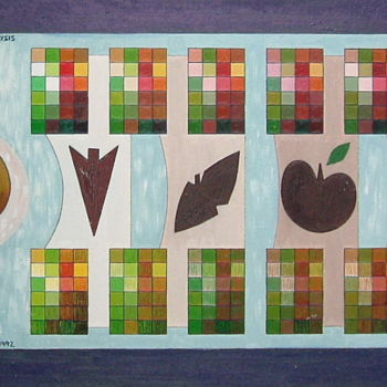 Painting titled "Apple Colour Analys…" by Gerald Shepherd F.F.P.S., Original Artwork, Oil