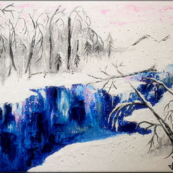 Peinture intitulée "L'HIVER ou Les rivi…" par Laurent Boron, Œuvre d'art originale, Huile