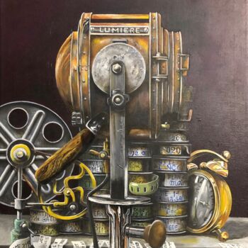Peinture intitulée "Projecteur" par Roger Dame, Œuvre d'art originale, Huile
