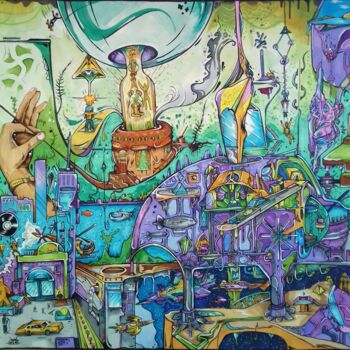 Dessin intitulée "landing" par Eg0n, Œuvre d'art originale, Marqueur