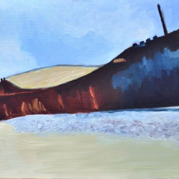 Painting titled "L'Epave" by Christophe Cadiot, Original Artwork, Oil