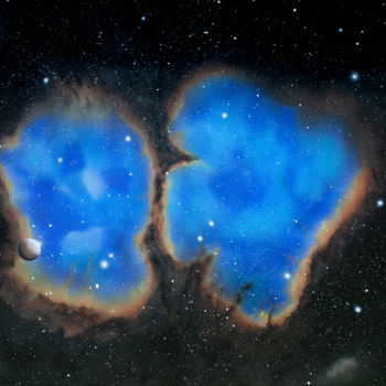 제목이 "Le Coeur de l'Unive…"인 미술작품 Pascal Genevois로, 원작, 아크릴 나무 들것 프레임에 장착됨