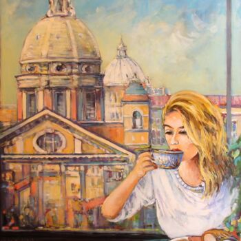 Painting titled "A view through a wi…" by Piotr Rembielinski, Original Artwork, Acrylic