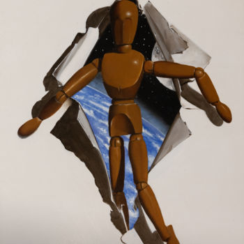 Peinture intitulée "Sorti de nulle part" par Pascal Genevois, Œuvre d'art originale, Huile