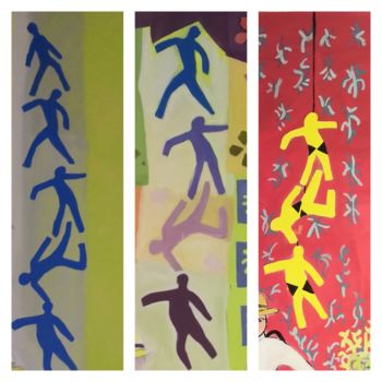 Malarstwo zatytułowany „Men falling” autorstwa Papillon, Oryginalna praca, Olej