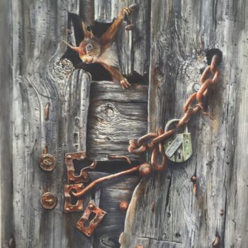 Malerei mit dem Titel "Porte Close" von Roger Dame, Original-Kunstwerk, Öl
