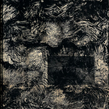 Gravures & estampes intitulée "MONOTYPE NOIR 17" par Alain Lamy, Œuvre d'art originale