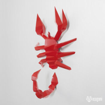 Sculpture titled "Scorpion à assemble…" by Ecogami, Original Artwork, Paper
