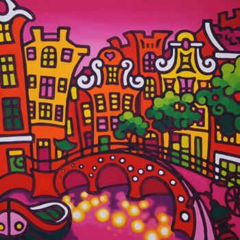 Painting titled "I'amsterdam" by Gwendoline Pieters, Original Artwork, Oil Mounted on Wood Stretcher frame
