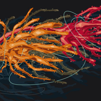 Digital Arts titled "Courant lace" by Sylvie Dessert (Syl), Original Artwork, Digital Painting