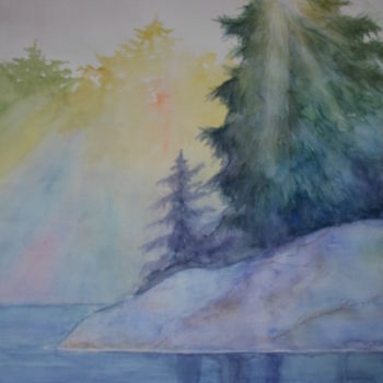 Painting titled "Spring is coming" by Pannochki.Art, Original Artwork, Watercolor