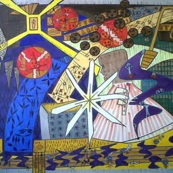 Peinture intitulée "Adoration Of The Sh…" par Gerald Shepherd F.F.P.S., Œuvre d'art originale, Huile