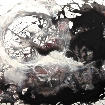 Malerei mit dem Titel "Nebula Mandala" von Baruj Salinas, Original-Kunstwerk, Gouache