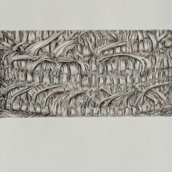 Drawing titled "Code temporel 2" by Isabelle Stagg, Original Artwork, Ink