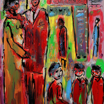 Peinture intitulée "ROTONDE ET GOSSES" par Jean Mirre, Œuvre d'art originale, Huile