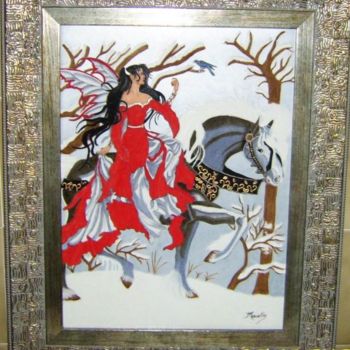 Peinture intitulée "La course dans la f…" par Monette O'Neill, Œuvre d'art originale