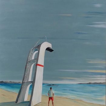 Painting titled "En rouge et blanc" by Flachet, Original Artwork, Oil