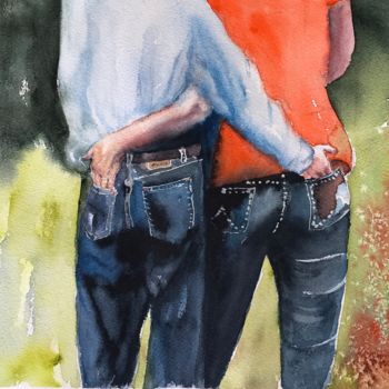Malarstwo zatytułowany „Love” autorstwa Ewa Helzen, Oryginalna praca, Akwarela