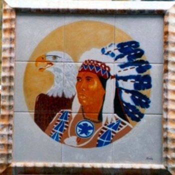 Peinture intitulée "L'esprit de l'aigle" par Monette O'Neill, Œuvre d'art originale