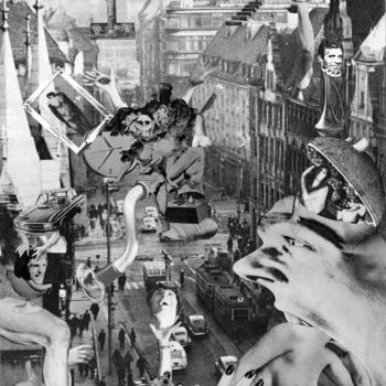 Collages titled "Pigs on the Wings i…" by Vladimir Abaimov, Original Artwork, Collages