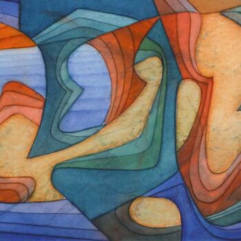 Painting titled "Fenêtre sur des cha…" by Richard Aubin, Original Artwork, Watercolor