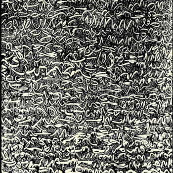 Gravures & estampes intitulée "MONOTYPE NOIR PAPIE…" par Alain Lamy, Œuvre d'art originale
