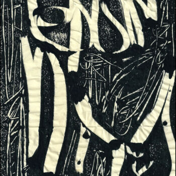 Gravures & estampes intitulée "MONOTYPE NOIR PAPIE…" par Alain Lamy, Œuvre d'art originale