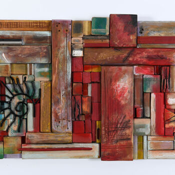 Collages intitulée "The Scar" par Moti Bazak, Œuvre d'art originale