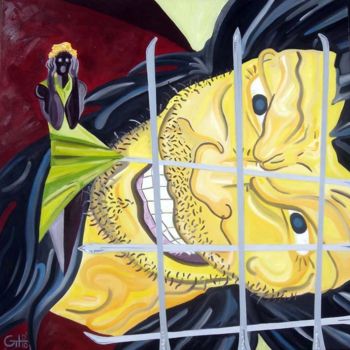 Peinture intitulée "Alice au pays de Ma…" par Vincent Gibert, Œuvre d'art originale, Huile