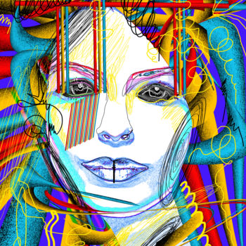 Digital Arts titled "portrait, graphics,…" by Oxana Kolyagina, Original Artwork, Digital Painting