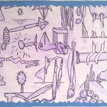 Картина под названием "Violet Painting - A…" - Gerald Shepherd F.F.P.S., Подлинное произведение искусства, Масло