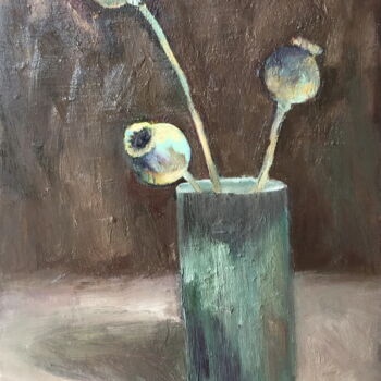「Dried Poppy Pods」というタイトルの絵画 Lena Ruによって, オリジナルのアートワーク, オイル