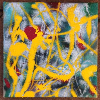 「N.61 AbEx Abstract…」というタイトルの絵画 Robert Miskinesによって, オリジナルのアートワーク, エナメル