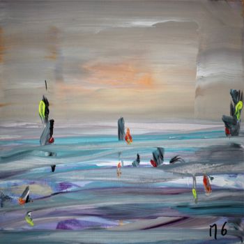 제목이 "MER FLEURIE / FLOWE…"인 미술작품 Michele Madeleine Guillot로, 원작, 아크릴 나무 들것 프레임에 장착됨