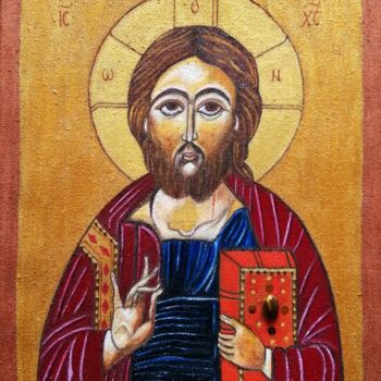 Painting titled "Le petit Christ de…" by Laure Barlet, Original Artwork, Oil