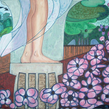 Painting titled "Figure On A Pedestal" by Gerald Shepherd F.F.P.S., Original Artwork, Oil