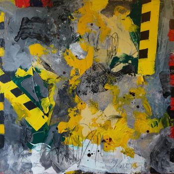 Malerei mit dem Titel "ABSTRAIT-02-100x100" von Blezot, Original-Kunstwerk, Acryl