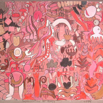 Painting titled "Improvisation At Ju…" by Gerald Shepherd F.F.P.S., Original Artwork, Oil
