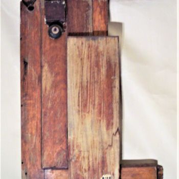 Sculpture intitulée "PORTE/SONNETTE" par Servin, Œuvre d'art originale, Bois