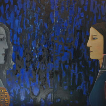 Painting titled "Future&Past" by Peter Stutz, Original Artwork, Oil