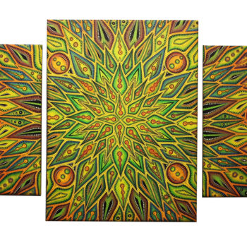 Painting titled "Diffusion colorée." by Jonathan Pradillon, Original Artwork, Acrylic Mounted on Wood Stretcher frame