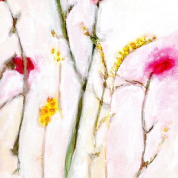 Painting titled "Floral in Orange an…" by Janel Bragg, Original Artwork, Watercolor