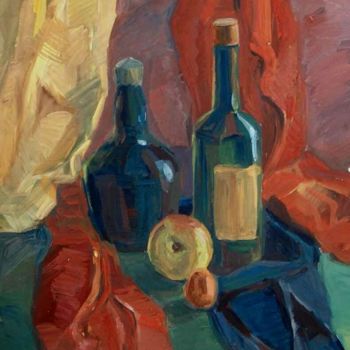 Peinture intitulée "Nature morte à deux…" par Nathalia Chipilova, Œuvre d'art originale, Huile