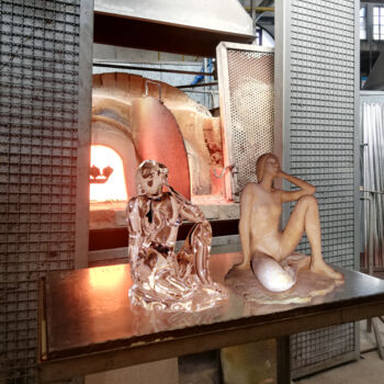 Sculpture intitulée "Ninfa Murano glass" par Denise Gemin, Œuvre d'art originale, Installation d'art